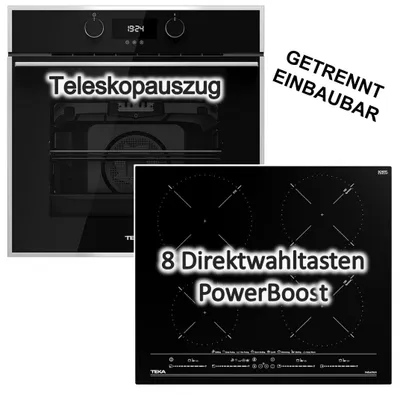 Produktbild von Herdset Teka Backofen HydroClean mit Induktionskochfeld Power+ autark 60 cm