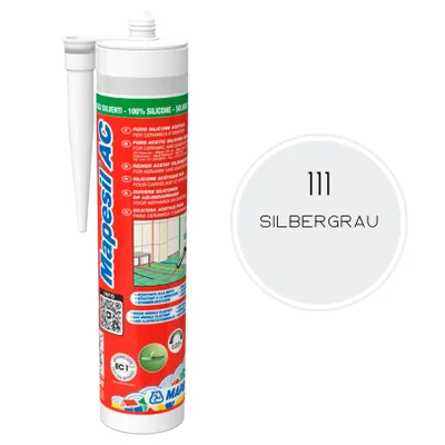 Produktbild von MAPEI® MAPESIL AC 1-Komponenten Fugen-Silikon 111 silbergrau 310 ml zum Abdichten mit BioBlock® ANTISCHIMMEL