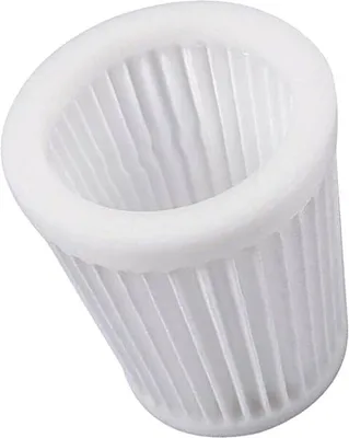 A white, pleated filter, possibly for a vacuum cleaner or air purifier.