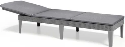 Produktbild von Jaipur Sonnenliege aus Kunstharz in Rattanoptik – Grau
