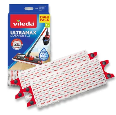 Imagen del producto de Recambios para mopa Vileda Ultramax Microfibre 2 en 1, paquete de 2 unidades