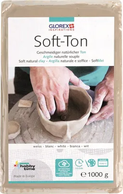 Produktbild von Soft-Ton weiss 1000g lufthärtend / brennbar 1040°C