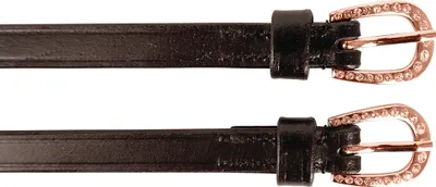 Produktbild von Hy - Sporenriemen, Strassbesatz, Leder 2er-Pack BZ5970 (Einheitsgröße) (Braun/Roségold)