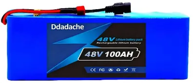 Immagine prodotto di Batteria agli ioni di litio, capacità di 100000 mAh, compatibilità 48V, connettore XT60 JST, tensione di carica 54,6V