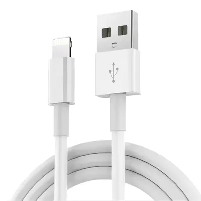 Produktbild von Marco Kuhn Schnelllade- & Datenkabel, 1 m, Weiß, USB A, für Apple iPhone 5-14 Pro Max Mini iPad iPod, Strapazierfähig