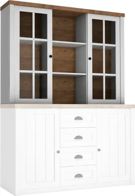 Produktbild von Gala-Möbel Prowansja Vitrinenerweiterung Andersen 2-türig, Eichenakzente 130 x 110 x 35