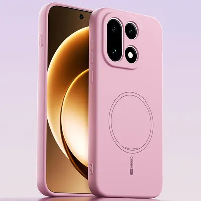 Image de Etui magnétique pour OnePlus 15, compatible MagSafe, silicone liquide, résistant aux chocs et aux rayures Rose