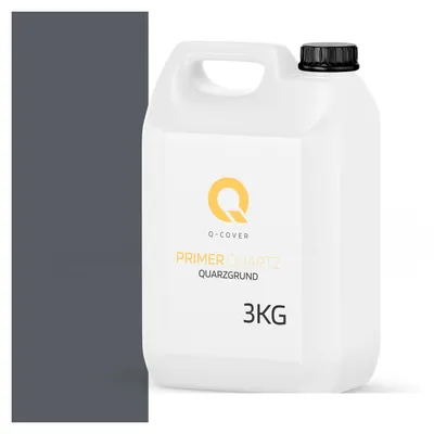 Produktbild von Quarzgrund für Silikonharz-Putz Graphitgrau F256 3 kg – Haftgrund für innen & außen, quarzhaltige Grundierung Q-COVER