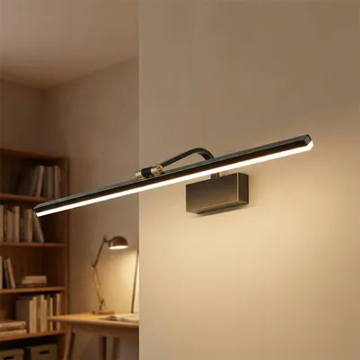 Produktbild von LED Bilderlampe Metall 3000 K warmweiß 963 lm 70 cm breit verstellbar in Schwarz-Gold Antik Jugendstil