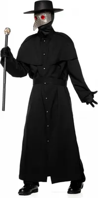 Produktbild von Mittelalter Pestdoktor Kostüm mit Schnabelmaske und Hut Größe: 2XL
