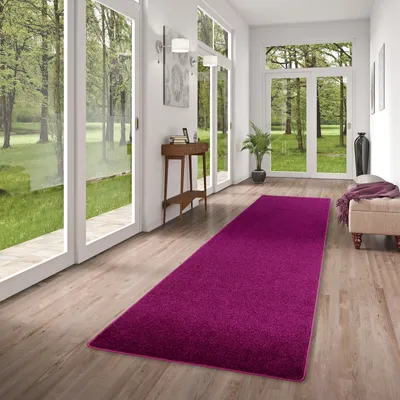 Produktbild von Hochflor Velours Läufer Teppich Luna Purple, Größe:80x320 cm