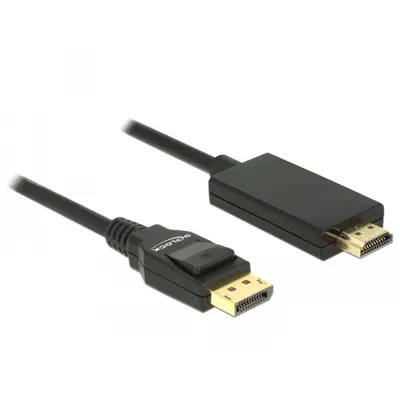 Produktbild von Kabel Displayport 1.2 Stecker > HDMI-A Stecker 5 m schwarz 4K Delock