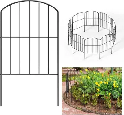 Obrázok produktu pre Kovový záhradný plot – Dekoratívna sada oplotenia pre jazierko – 20 upevňovacích spôn – Zeleninová záhrada a jazierko – 60 x 32 cm