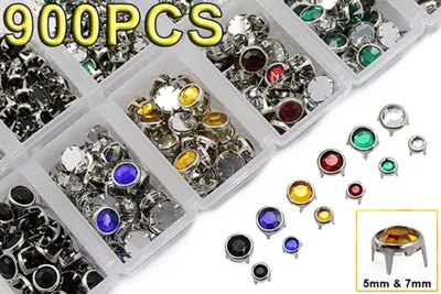 Strass-Navullingen, 900 Stück, 5/7 mm, verschiedene Farben