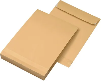 Produktbild von MAILmedia Faltentaschen DIN B4 ohne Fenster braun mit 4,0 cm Falte, 100 St.
