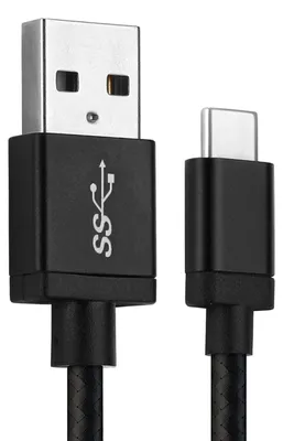 Image de CELLONIC Câble USB C Type C vers USB A 3.1 Gen 1 transfert de données 3A et charge - 1m noir Nylon data communication