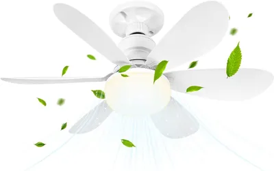 Produktbild von Deckenventilator mit Beleuchtung und Fernbedienung, Leise Deckenventilator mit 3 Windstufen, Dimmbar, mit Timer Funktion, Weiß