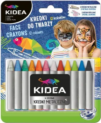 Obrázek produktu pro Pastelky na obličej 12 barev x 2,5 g Kidea