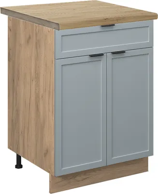 Image de Meuble cuisine Vicco Fame-Line Bleu clair-gris 60cm avec tiroir, PT Chêne, Model 50770