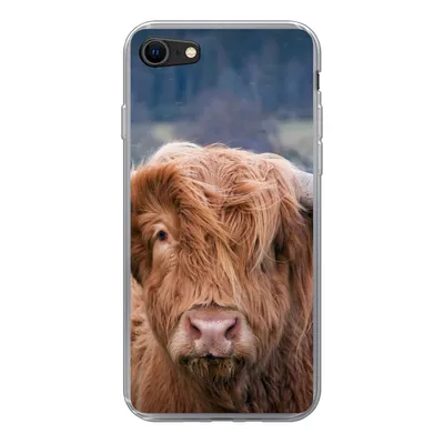 Produktbild von MuchoWow® Handyhülle Schutzhülle Hülle für iPhone 8 Schottischer Highlander - Hörner - Berg Silikon Softcase Handy Hülle - Schutzhaube
