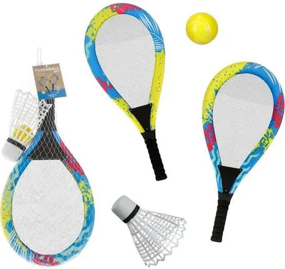 Produktbild von CEPEWA - Federballspiel XXL 55x26cm bunt (2 Schläger 1 Softball 1 Federball)