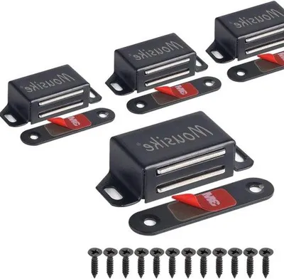 Produktbild von Schwarze Schraubenschlösser aus Edelstahl für 4 Türen