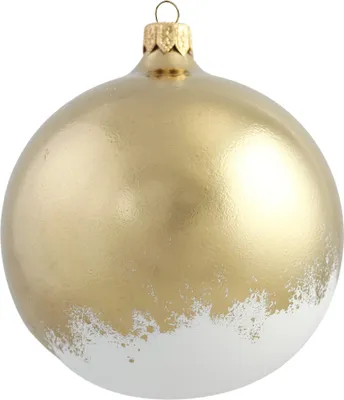 Produktbild von Weihnachtskugel  weiß mit gold Dekor