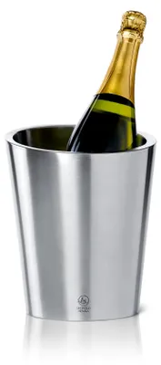 Champagnerkühler doppelwandig Edelstahl 22 cm hoch silber