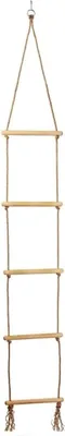 Produktbild von Love Gifts® Hölzerne Strickleiter für Kinder zum Trainieren, Spielen und Üben - 5 Sprossen+Haken+Karabiner