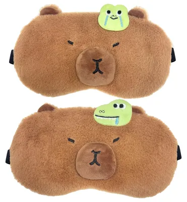Image de Masque de sommeil en forme de capybara, doux, pour enfants et adultes