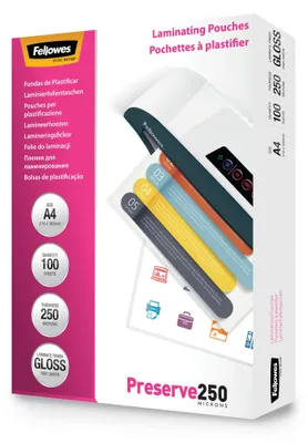 Productafbeelding van Fellowes® 5401802 Laminatiefolie Preserve - A4, glanzend, 250 mym, 100 stuks
