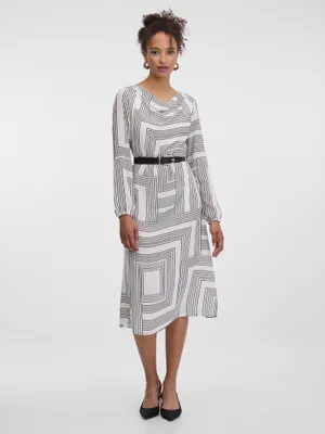 Produktbild von Orsay Weißes, gemustertes, knielanges Damenkleid 34
