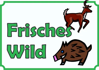 Produktbild von Verkaufsschild Schild Frisches Wild A0 Rückseite selbstklebend