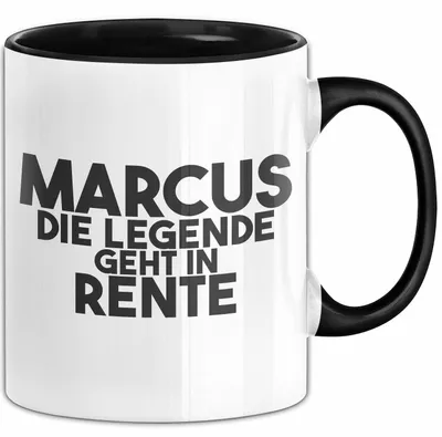 Produktbild von Marcus Tasse Marcus – Die Legende Geht In Rente Geschenk (Schwarz)