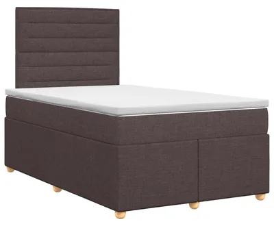 Obrázek produktu pro vidaXL Skříňová postel s matrací tmavě hnědá 120 x 200 cm látka