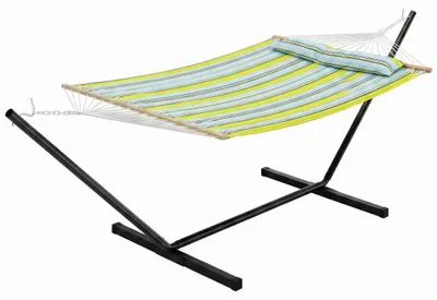 Immagine prodotto di Amaca, design portatile, facile da montare, a righe blu-verde