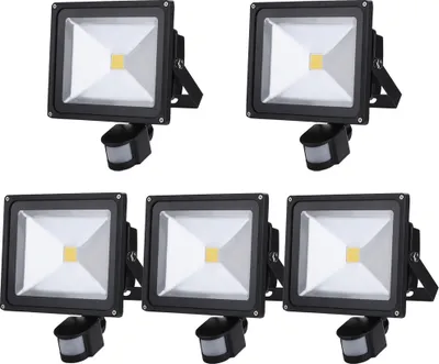 Produktbild von Greenmigo 5X 30W LED Strahler Fluter mit Bewegungsmelder Warmweiß warmweiss Objektbeleuchtung Außenstrahler Wandstrahler Flutlichtstrahler Scheinwerfe