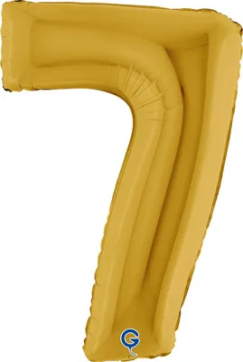 Produktbild von XXL Zahlen Folienballon 40"/102cm | Gold5 Zahl: 7