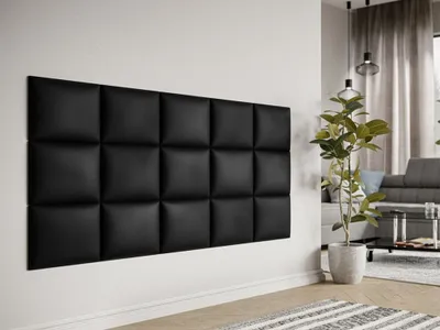 Immagine prodotto di Pannello a muro imbottito 40x30 PAG – ecopelle nera