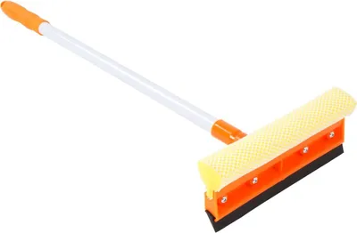 Image de BURI laveur de vitres télescopique essuie-glace éponge raclette, couleur:orange