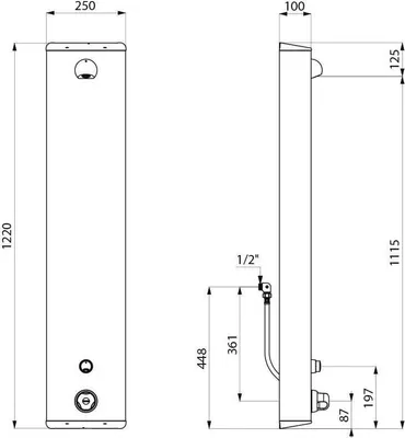 Productafbeelding van Delabie DU-Elem.SECURITHERM Thermostatische aansluitstuk, expansiecompensatie, 30 seconden.