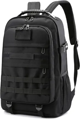 Produktbild von PolkaHome® 35L Tactischer Wanderrucksack für Herren, Militär Rucksack mit MOLLE-System, Outdoor Camping Reise Rucksack, schwarz