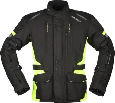 Produktbild von Modeka Striker II Motorrad Textiljacke Farbe: Schwarz/Neon, Grösse: 4XL