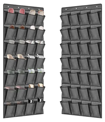 Obrázek produktu pro Zavěsná botníková s 28 kapsami, organizér na dveře o rozměrech 170x55 cm, materiál Oxford 600D, 4 háčky