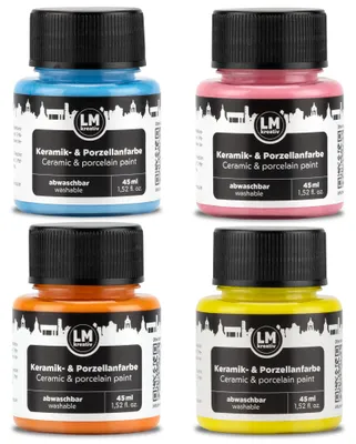 Produktbild von LM-Kreativ Porzellan- & Keramikfarbe Set Pastell Zauber, 4 x 45 ml