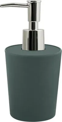 Produktbild von Spirella Seifenspender "Takeo" | mit Edelstahlpumpe | Flüssigseifen-Spender | Bambus | 400ml | Langliebig, Umweltfreundlich und Robust | Dunkelgrün