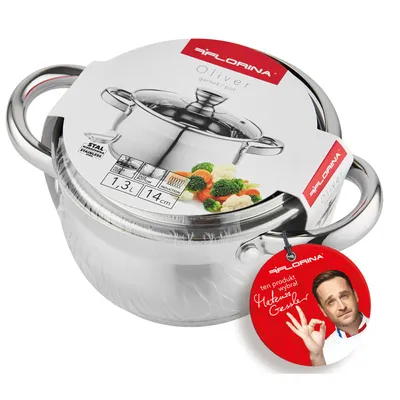 Produktbild von Topf INDUKTION Kochtopf Edelstahl Suppentopf mit Deckel FLORINA OLIVER 1,3 l