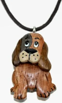 Produktbild von Kette Hund, Holzanhänger, Ketten Modeschmuck Holzkette Hunde Tier Tiere