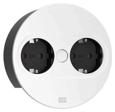 Produktbild von Bachmann TWIST 2 2xCEE7/3 AEH RAL9010 30GE rund - Steckdosenleiste