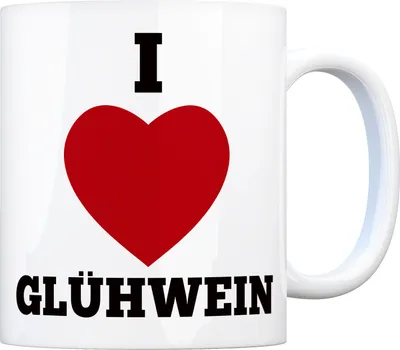 Produktbild von Kaffeebecher mit I Love Glühwein Motiv Kaffeetasse Tasse